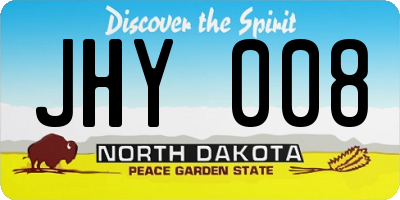 ND license plate JHY008