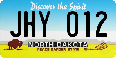 ND license plate JHY012