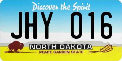 ND license plate JHY016