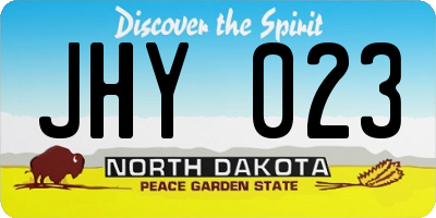 ND license plate JHY023