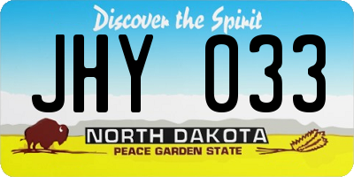 ND license plate JHY033