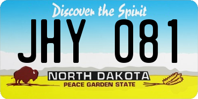 ND license plate JHY081