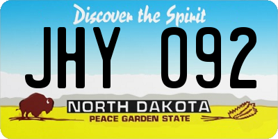 ND license plate JHY092