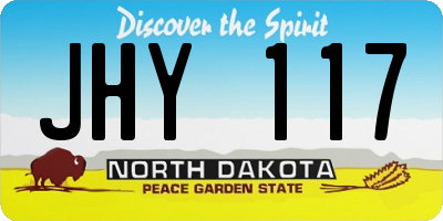 ND license plate JHY117