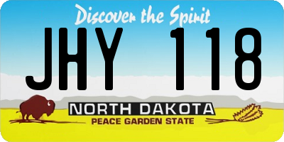 ND license plate JHY118