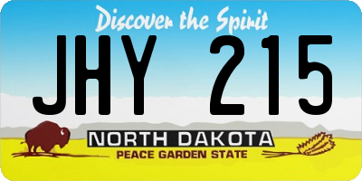 ND license plate JHY215