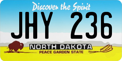 ND license plate JHY236