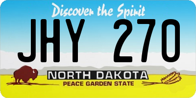 ND license plate JHY270
