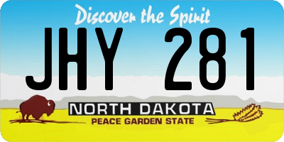 ND license plate JHY281