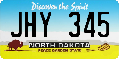ND license plate JHY345