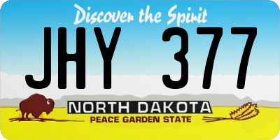 ND license plate JHY377