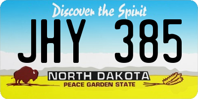 ND license plate JHY385