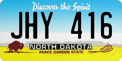 ND license plate JHY416