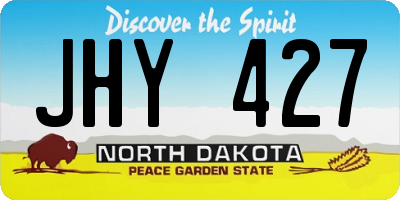 ND license plate JHY427