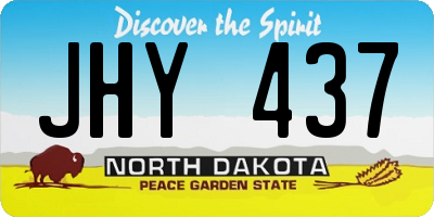 ND license plate JHY437
