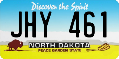 ND license plate JHY461