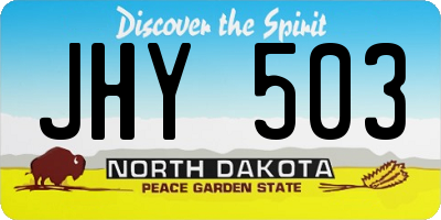 ND license plate JHY503