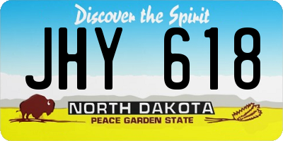 ND license plate JHY618