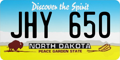 ND license plate JHY650