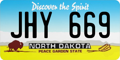 ND license plate JHY669