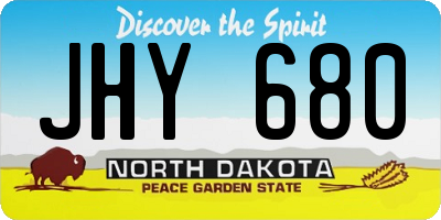 ND license plate JHY680