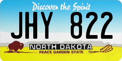 ND license plate JHY822