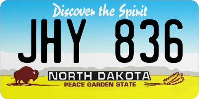 ND license plate JHY836