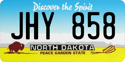 ND license plate JHY858