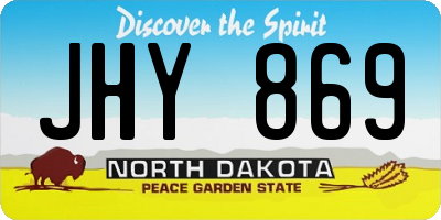 ND license plate JHY869