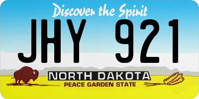 ND license plate JHY921