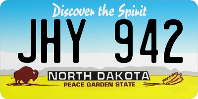 ND license plate JHY942
