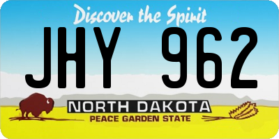 ND license plate JHY962