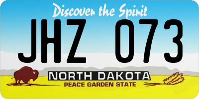 ND license plate JHZ073