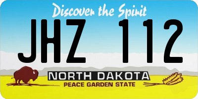 ND license plate JHZ112