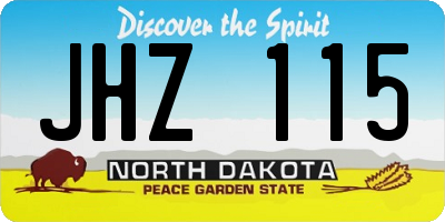 ND license plate JHZ115