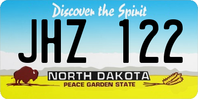 ND license plate JHZ122