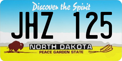 ND license plate JHZ125
