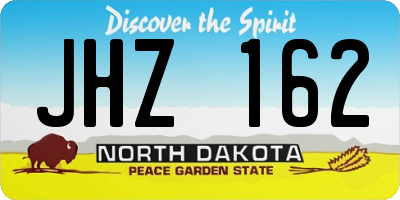 ND license plate JHZ162
