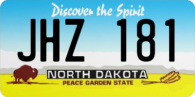 ND license plate JHZ181