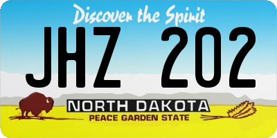 ND license plate JHZ202