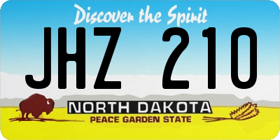 ND license plate JHZ210