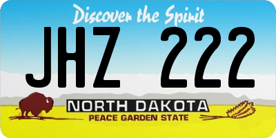 ND license plate JHZ222