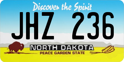 ND license plate JHZ236