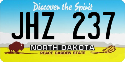 ND license plate JHZ237