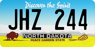 ND license plate JHZ244