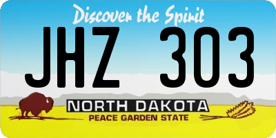 ND license plate JHZ303