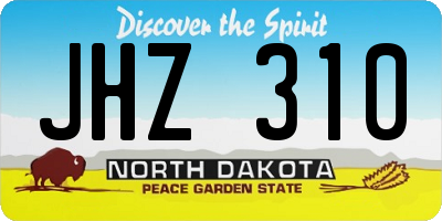 ND license plate JHZ310