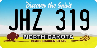 ND license plate JHZ319