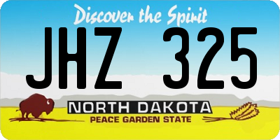 ND license plate JHZ325