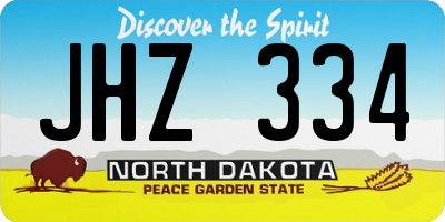 ND license plate JHZ334